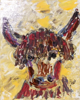 Friendly Cow designed and created by Janet watson Art xx