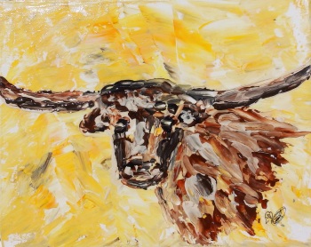 Longhorn designed and created by Janet watson Art xx