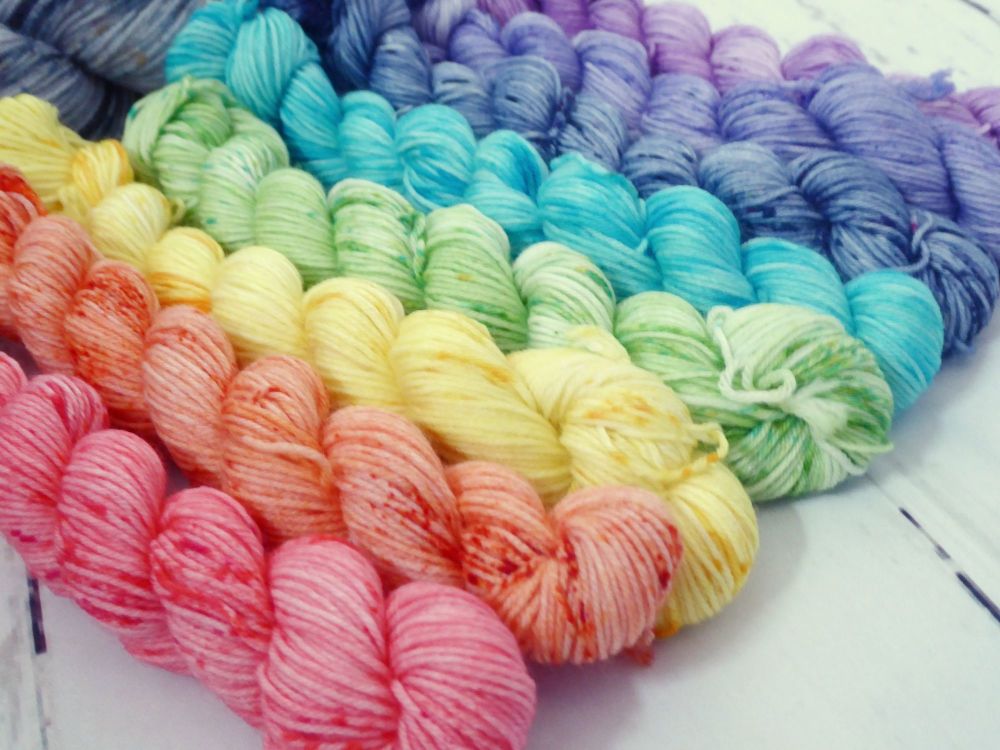 Speckled Rainbow Shawl Kit DARKER VERSION on Merino / Nylon sock
