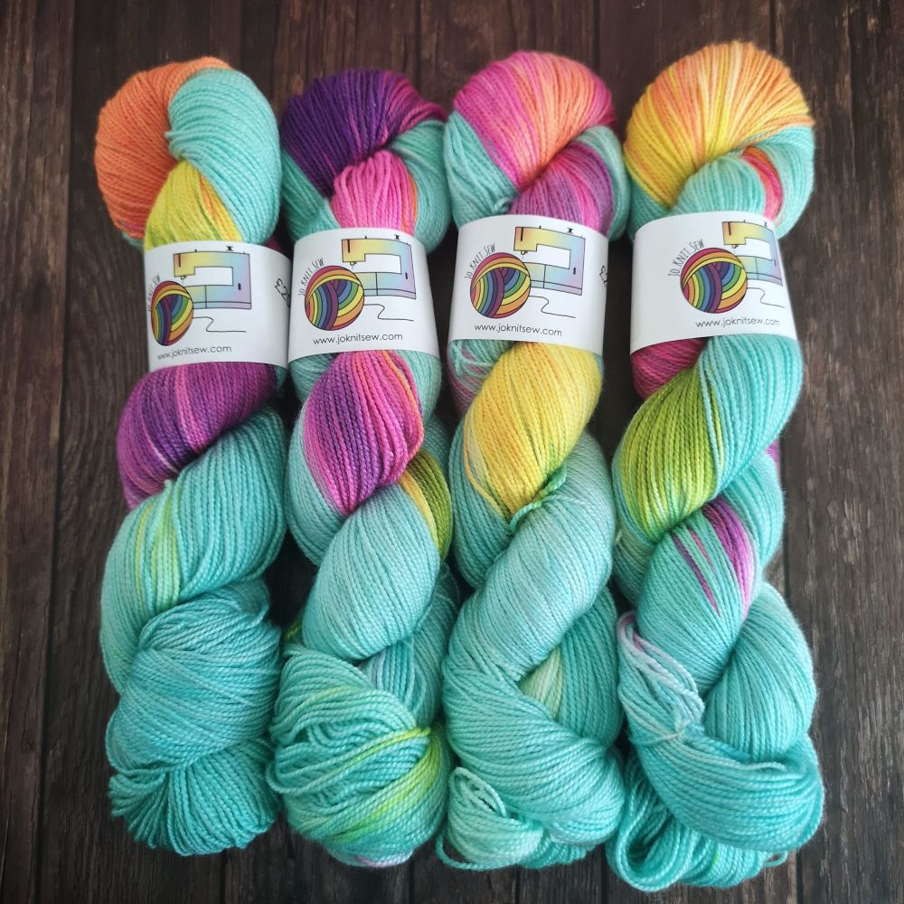 Fluoro Flash on Merino Silk High Twist Sock