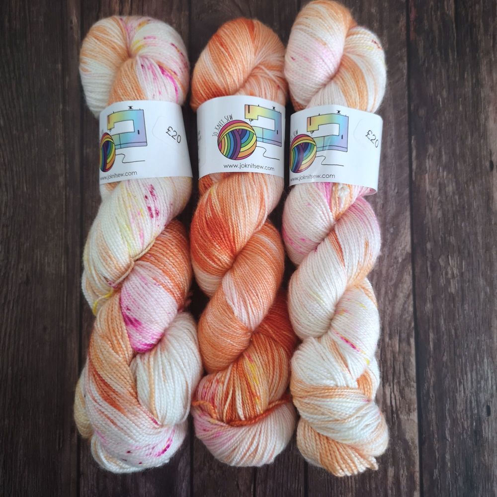 Orange you Fab on Merino Silk High Twist Sock