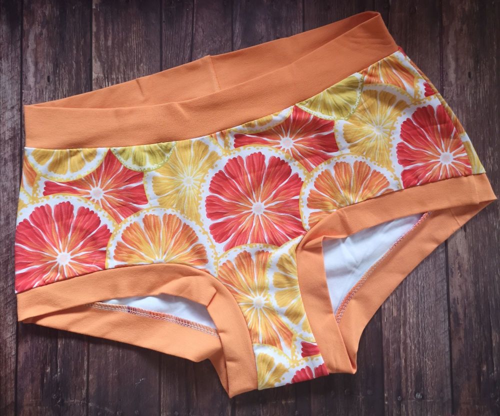 XL Boy Shorts UK 18-20 - Citrus 
