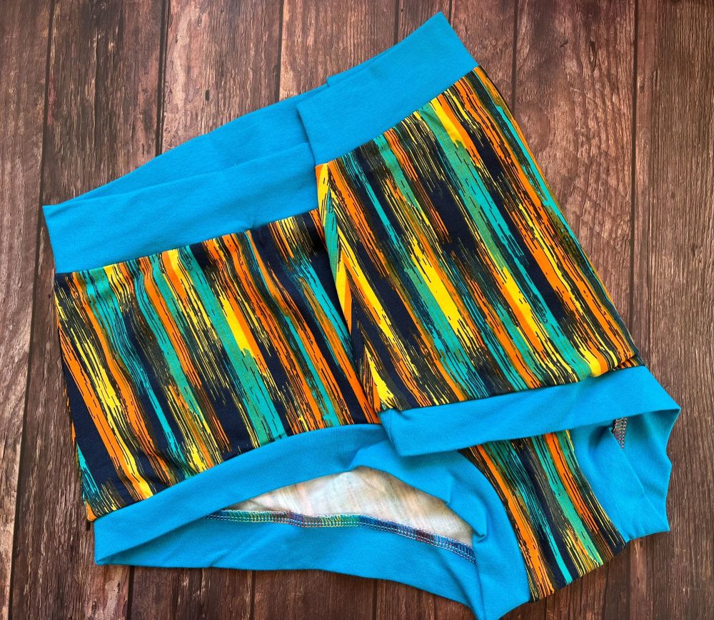 XL Boy Shorts UK 18-20 - Retro Stripes