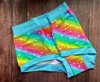 XL Boy Shorts UK 18-20 - Pastel Rainbow Stars