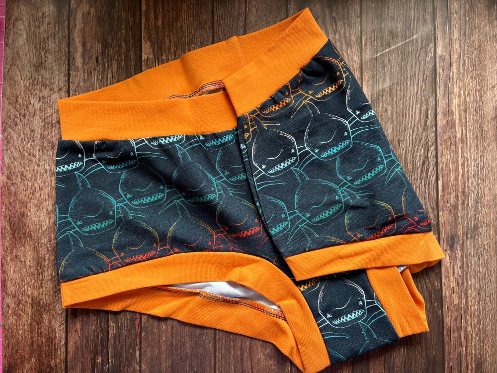 XL Boy Shorts UK 18-20 - Orange Sharks