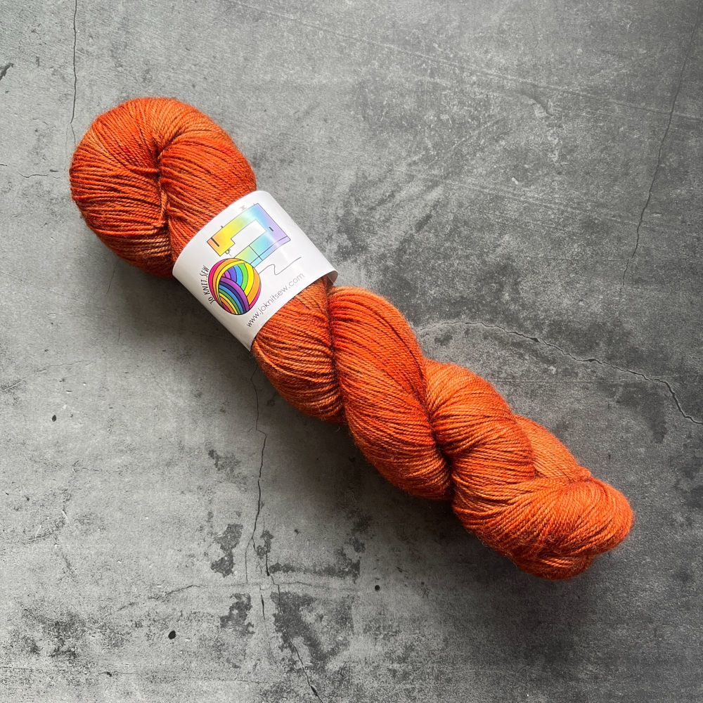 ORANGE Semi Solid on Merino / Yak / Nylon sock