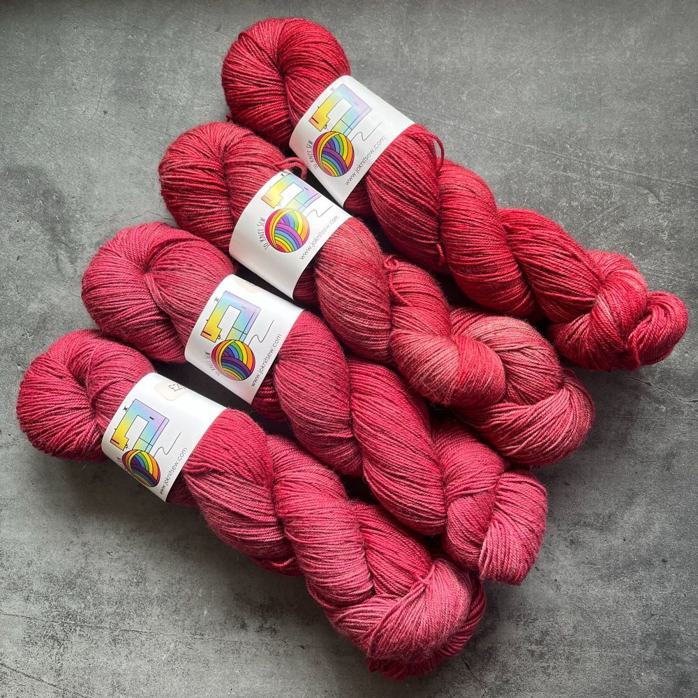 RED Semi Solid on Merino / Yak / Nylon sock