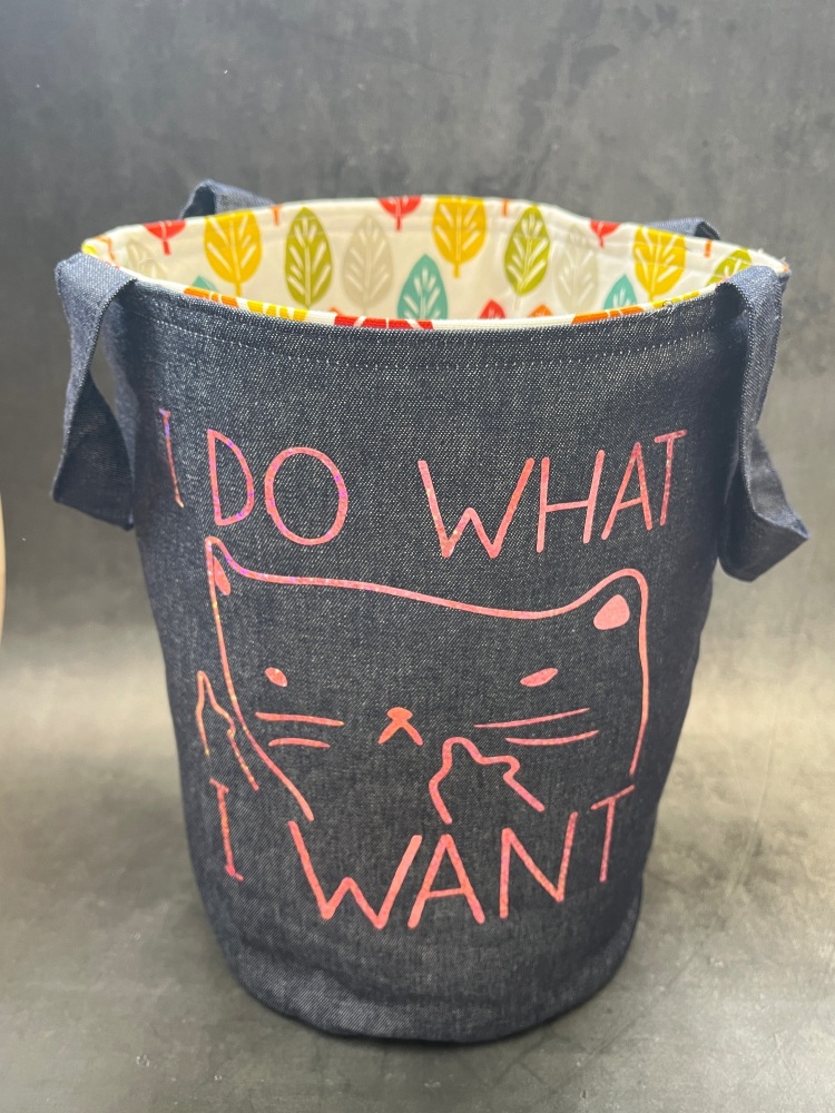 I Do What I Want - Denim Yarn Bucket