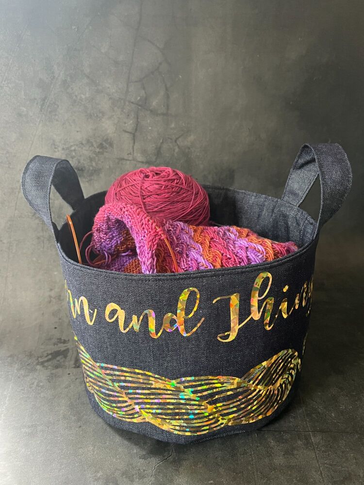 Yarn & Things - Mini Denim Yarn Bucket