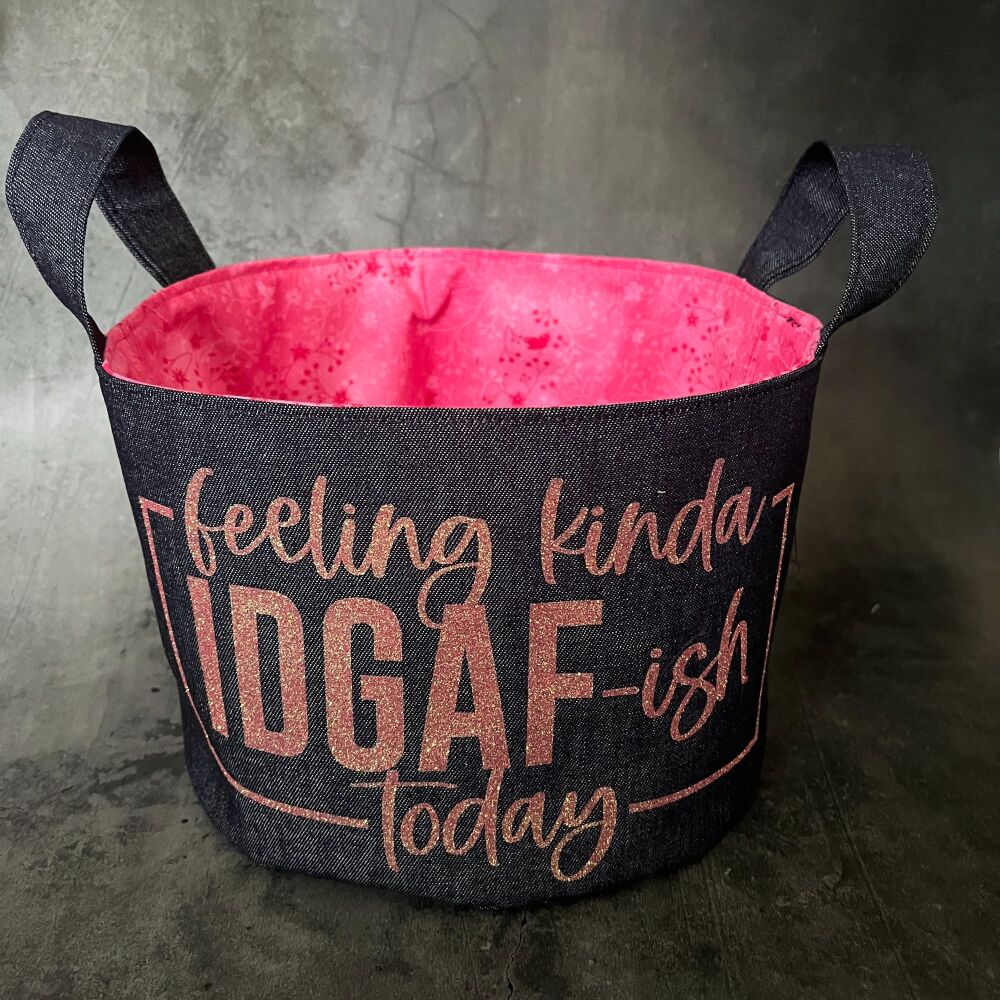 IDGAF-ish - Mini Denim Yarn Bucket
