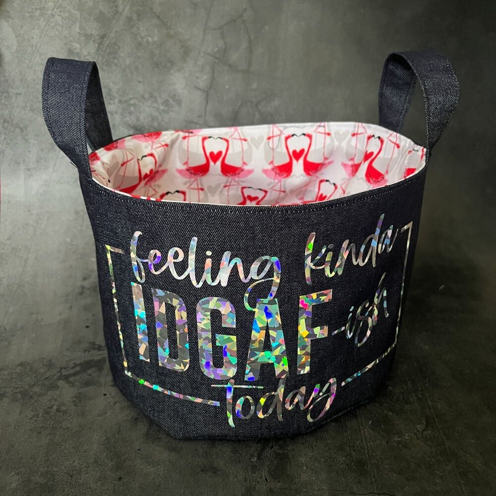 IDGAF-ish - Mini Denim Yarn Bucket