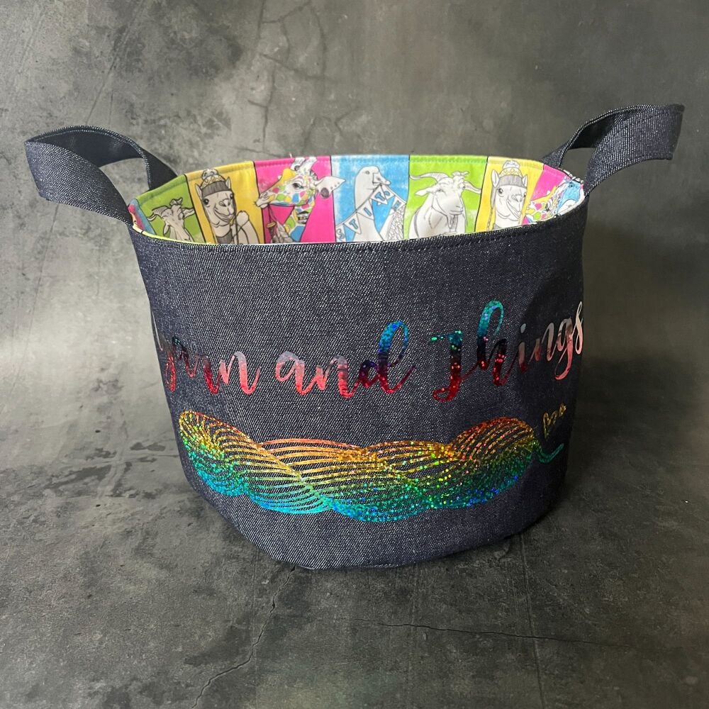 Yarn & Things - Mini Denim Yarn Bucket