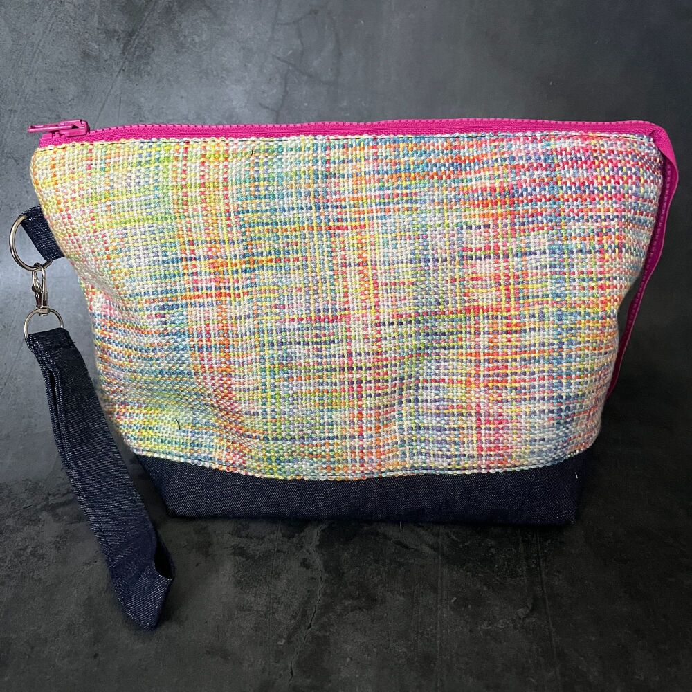 Hand Woven Rainbow Cotton  / Batiq Boxy Bottomed bag