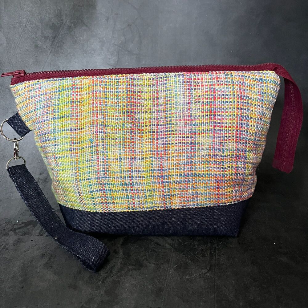 Hand Woven Rainbow Cotton  / Batiq Boxy Bottomed bag