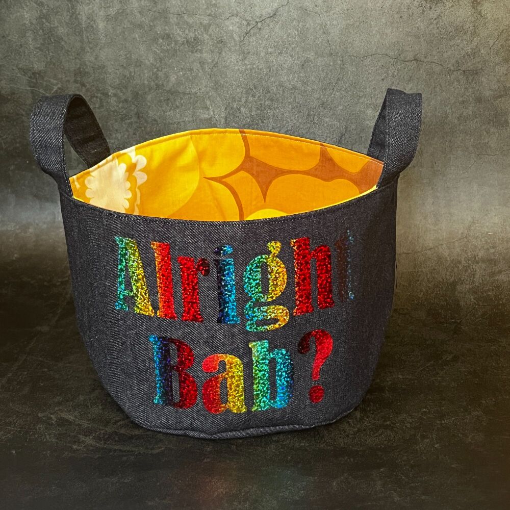 Alright Bab? - Mini Denim Yarn Bucket