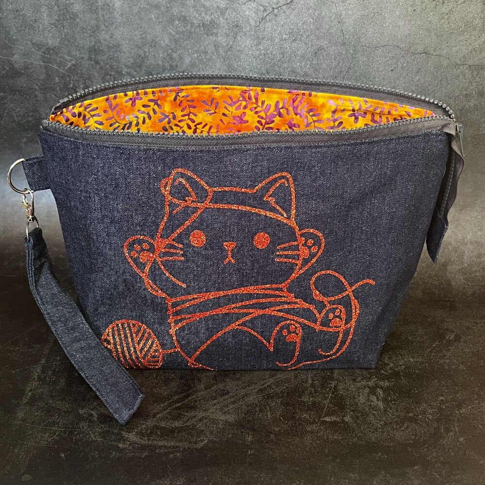 Tangled Cat Boxy Bottomed Project Bag