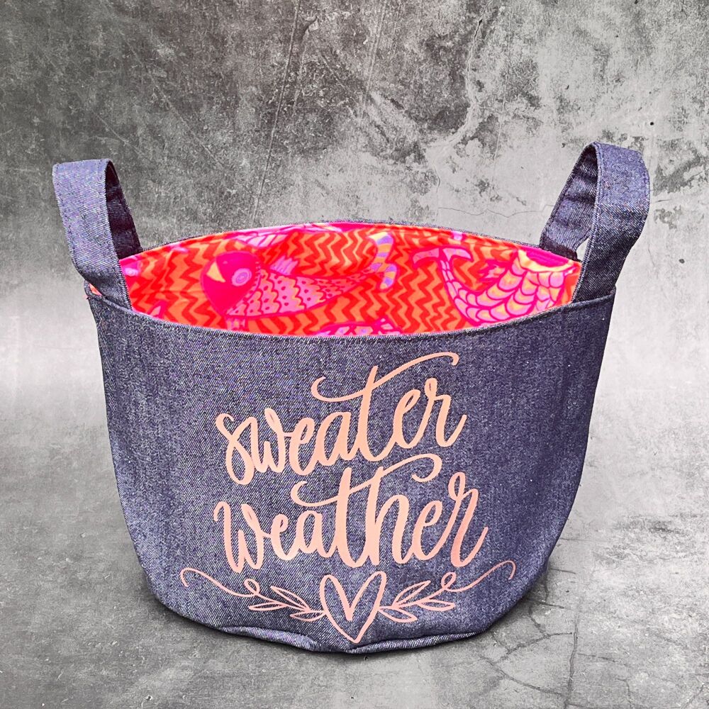 Sweater Weather - Mini Denim Yarn Bucket