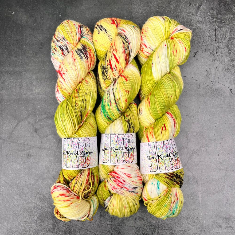 Sprouts With Ketchup on Merino Nylon Krypton sock
