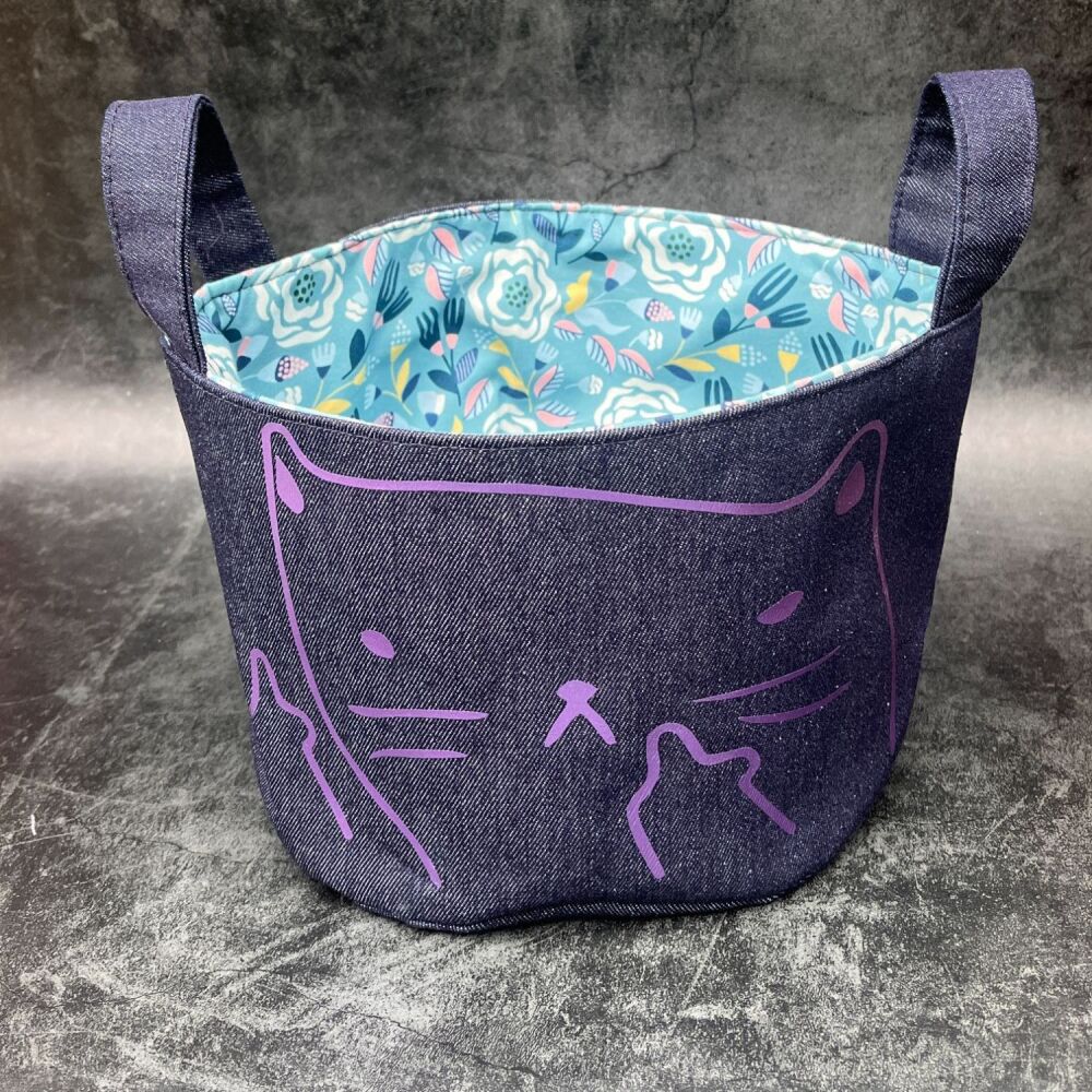 I Do What I Want- Mini Denim Yarn Bucket