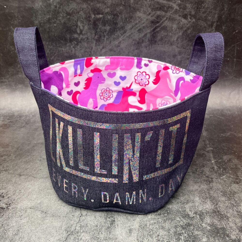 Killin' It - Mini Denim Yarn Bucket