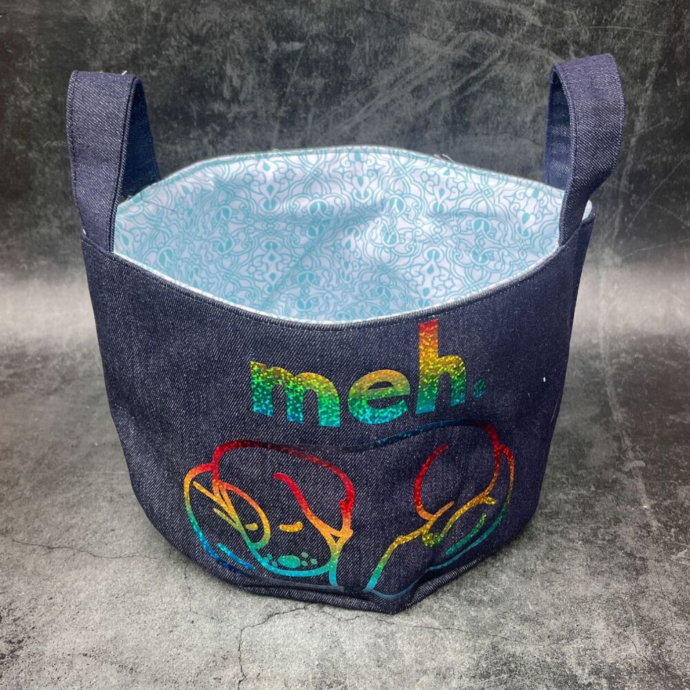 Meh Dog- Mini Denim Yarn Bucket