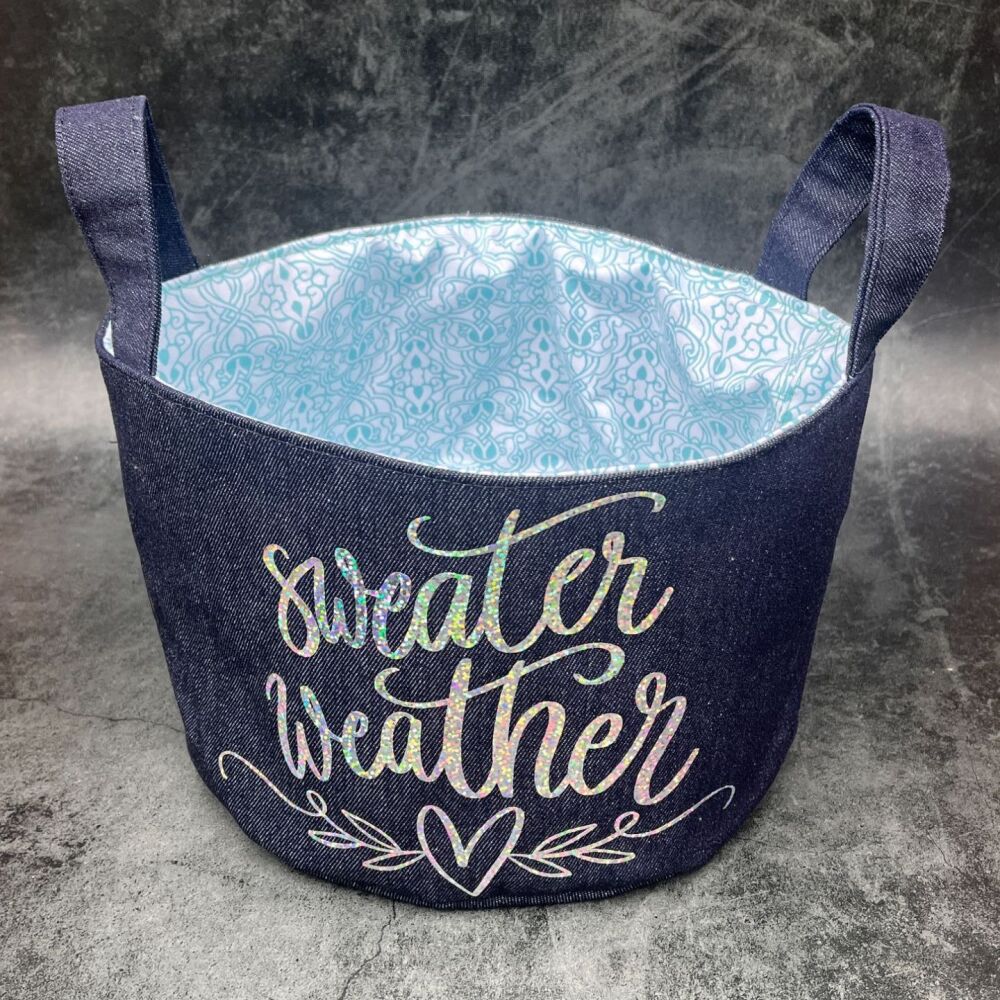 Sweater Weather - Mini Denim Yarn Bucket