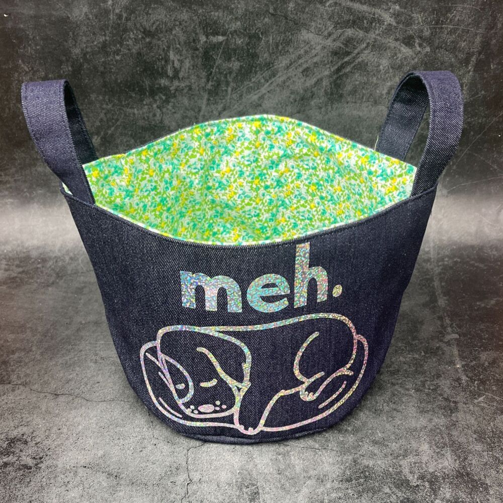 Meh Dog- Mini Denim Yarn Bucket