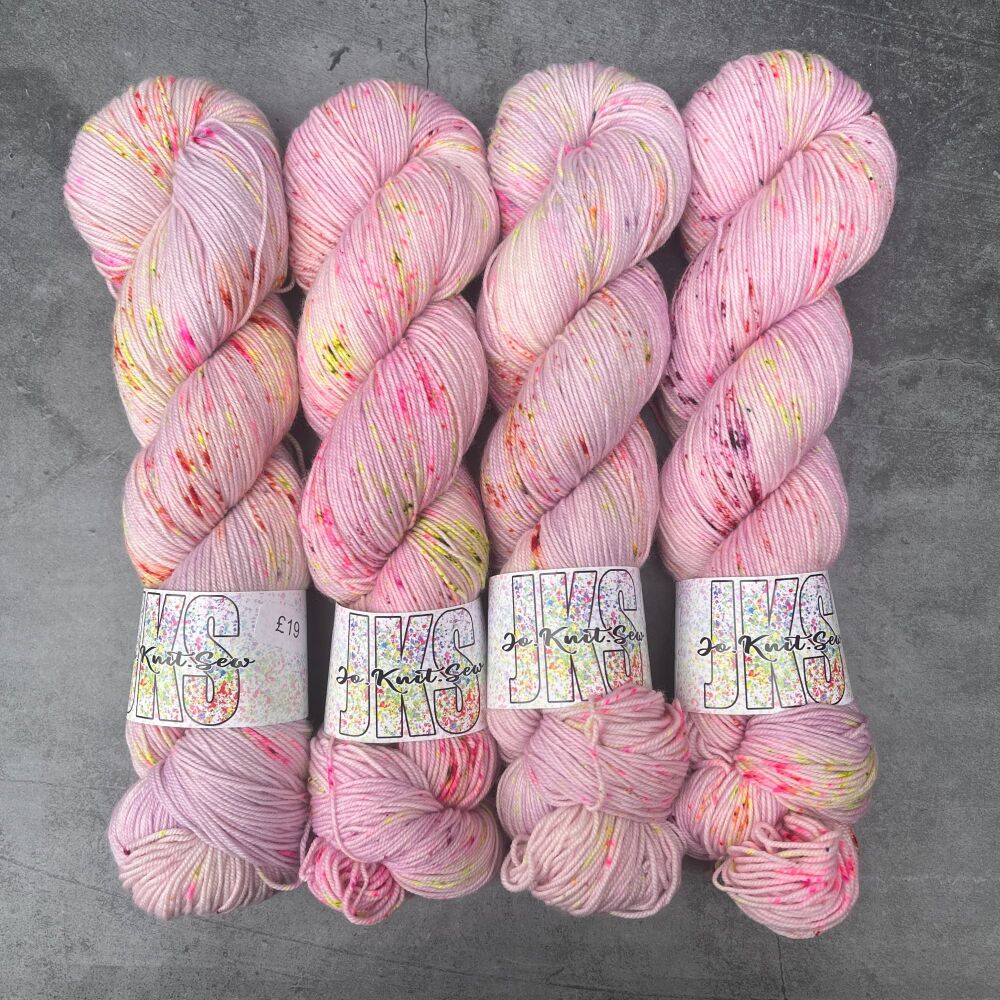 Wisteria Punch on Merino Nylon sock