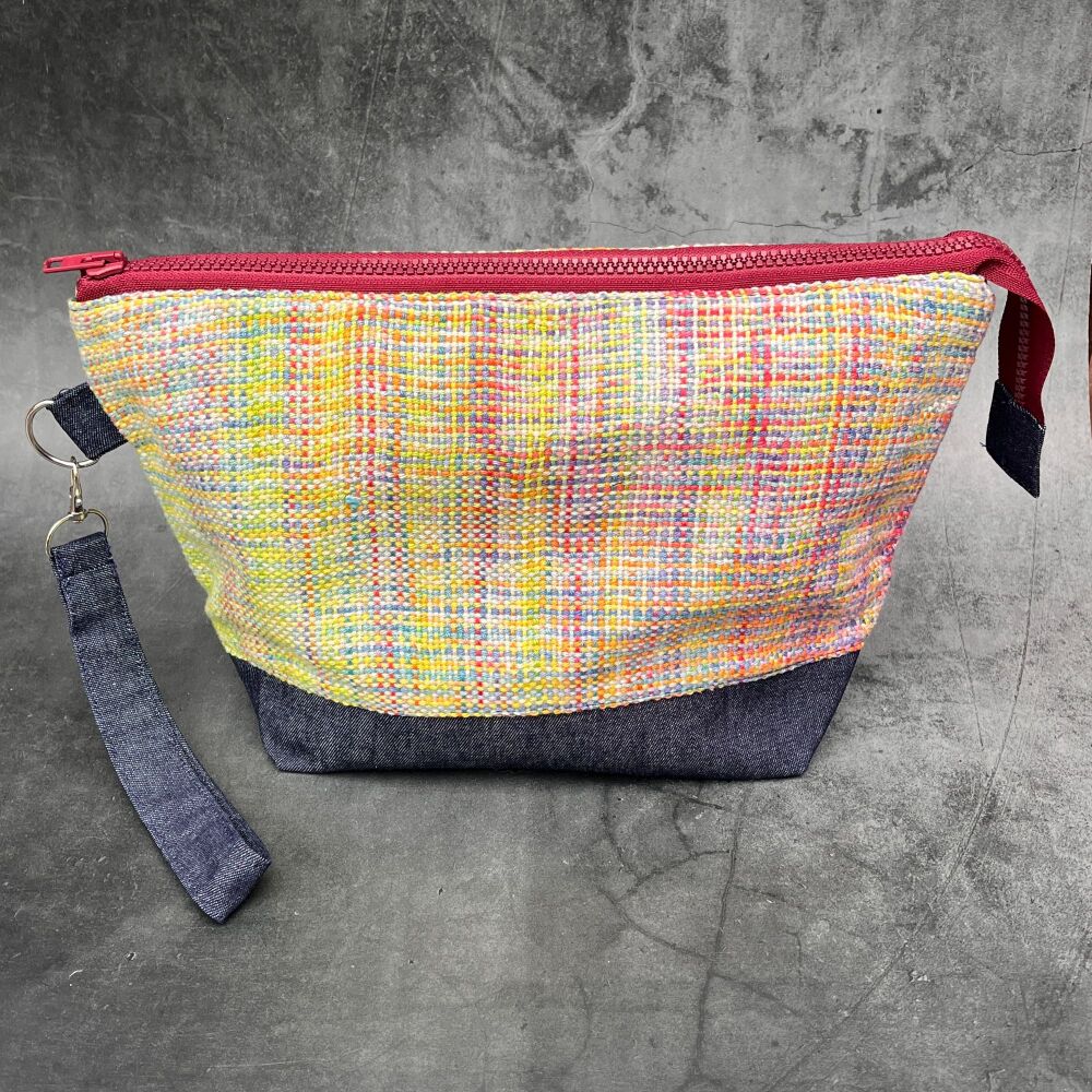 Hand Woven Rainbow Cotton  / Batiq Boxy Bottomed bag