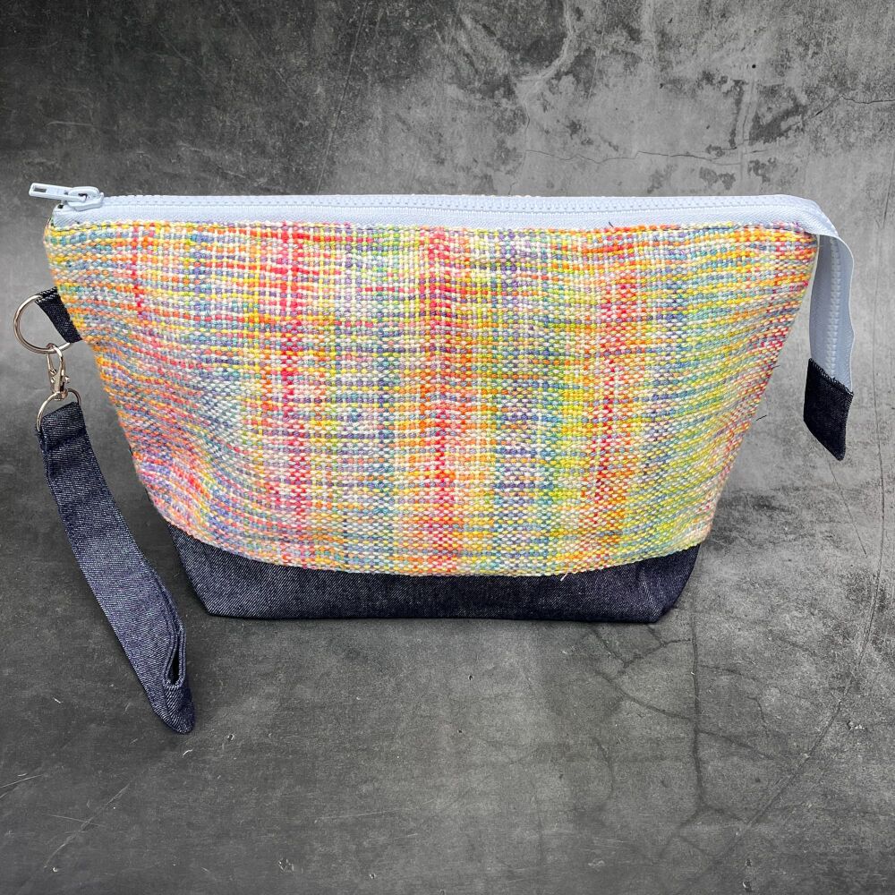 Hand Woven Rainbow Cotton  / Batiq Boxy Bottomed bag