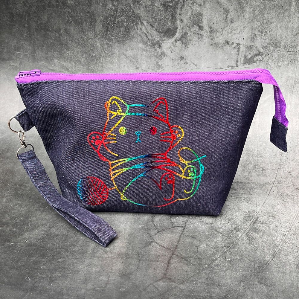 Tangled Cat Boxy Bottomed Project Bag