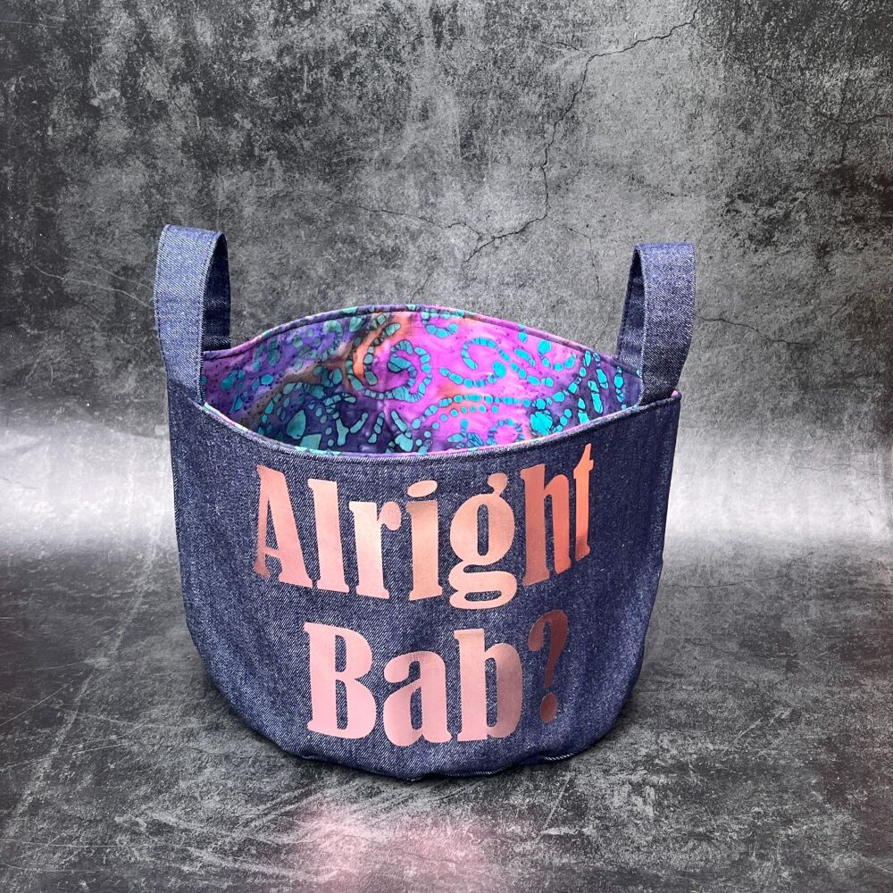 Alright Bab? - Mini Denim Yarn Bucket