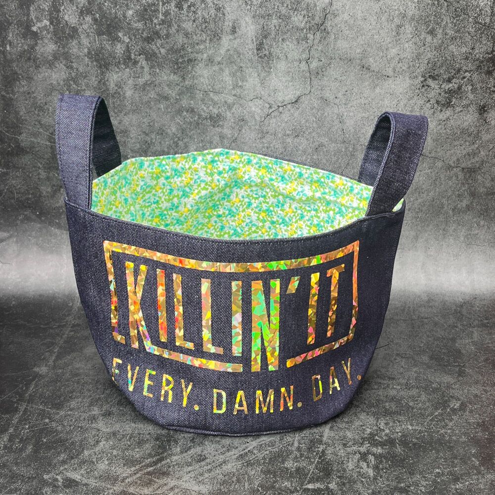 Killin' It - Mini Denim Yarn Bucket
