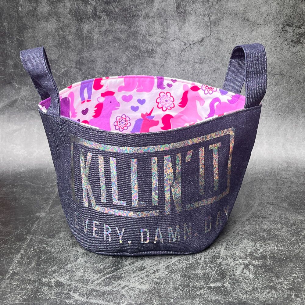 Killin' It - Mini Denim Yarn Bucket