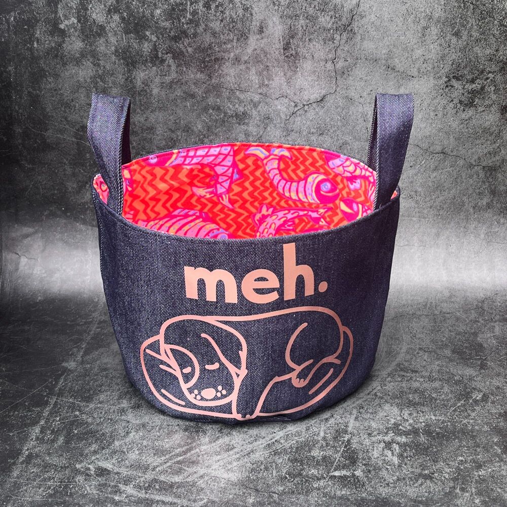 Meh Dog- Mini Denim Yarn Bucket