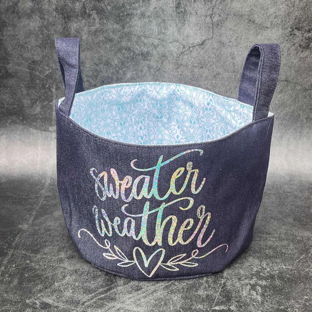 Sweater Weather - Mini Denim Yarn Bucket