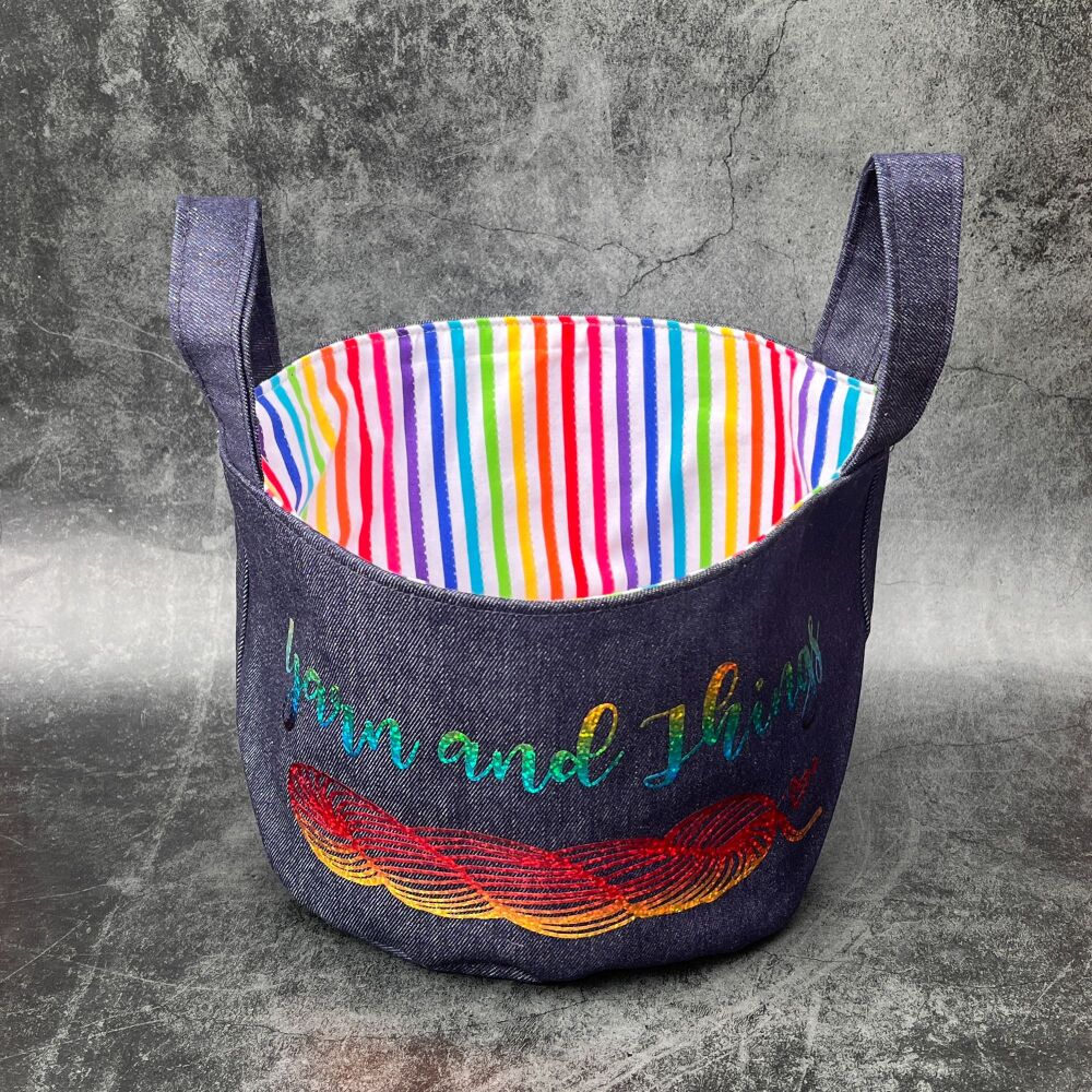 Yarn & Things - Mini Denim Yarn Bucket