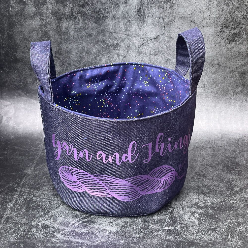 Yarn & Things - Mini Denim Yarn Bucket
