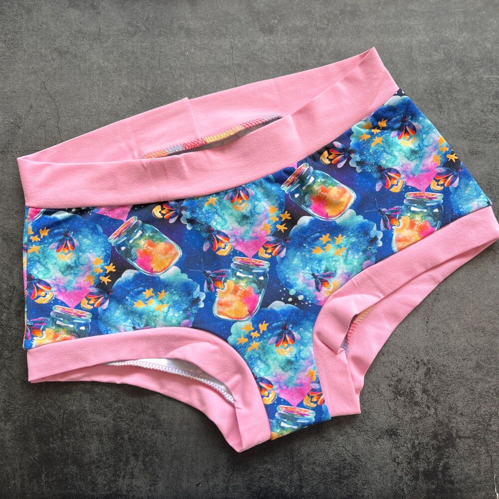 LARGE Boy Shorts UK 14-16 - Fireflies