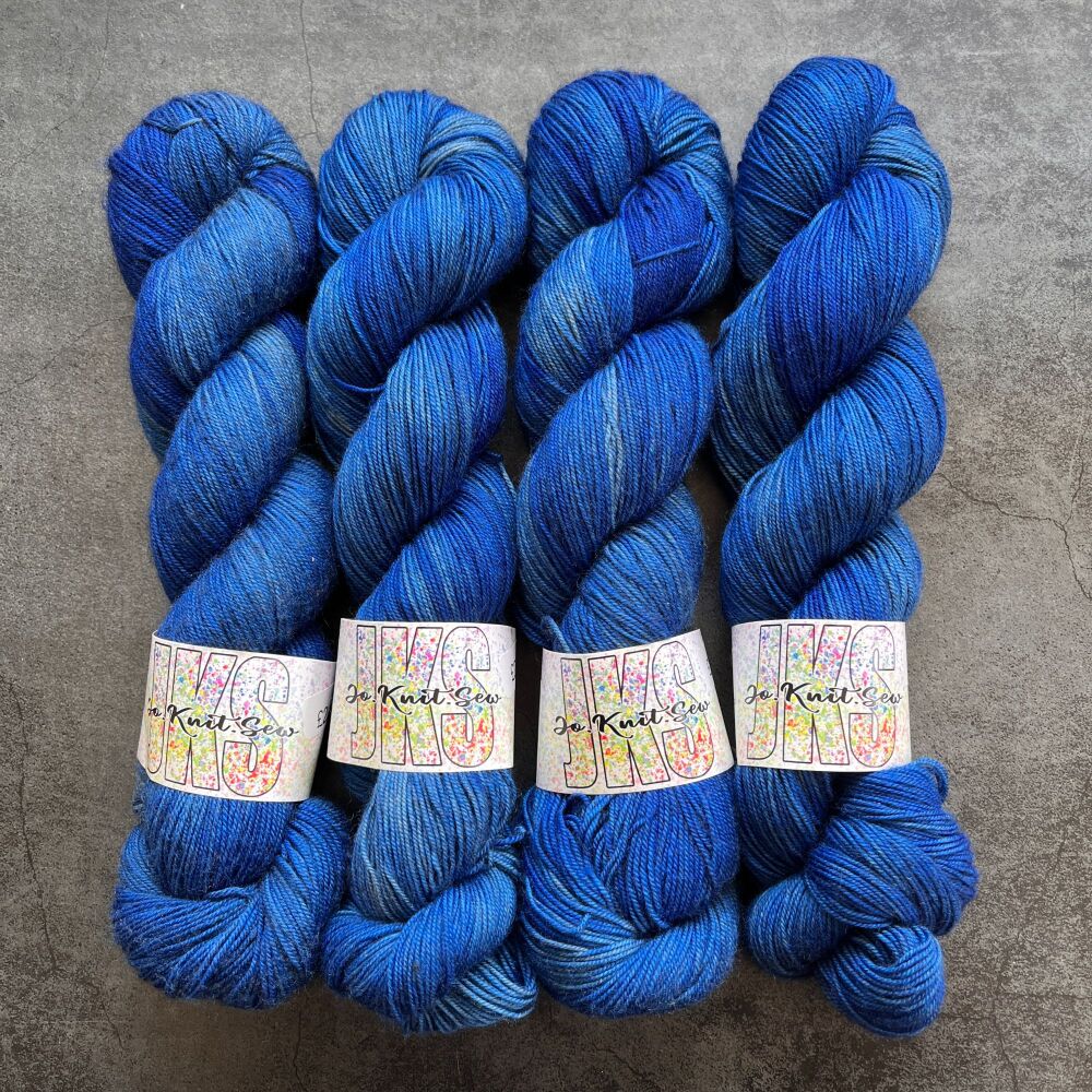 OOOFT BLUE Semi Solid on Merino / Yak / Nylon sock