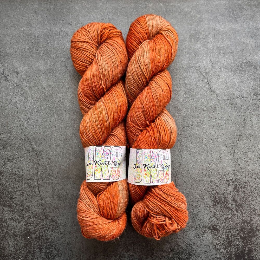 ORANGE Semi Solid on Merino / Yak / Nylon sock