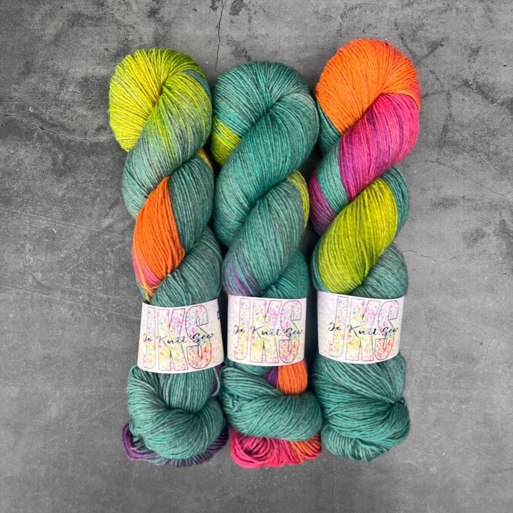 Fluoro Flash on Merino / Yak / Nylon sock