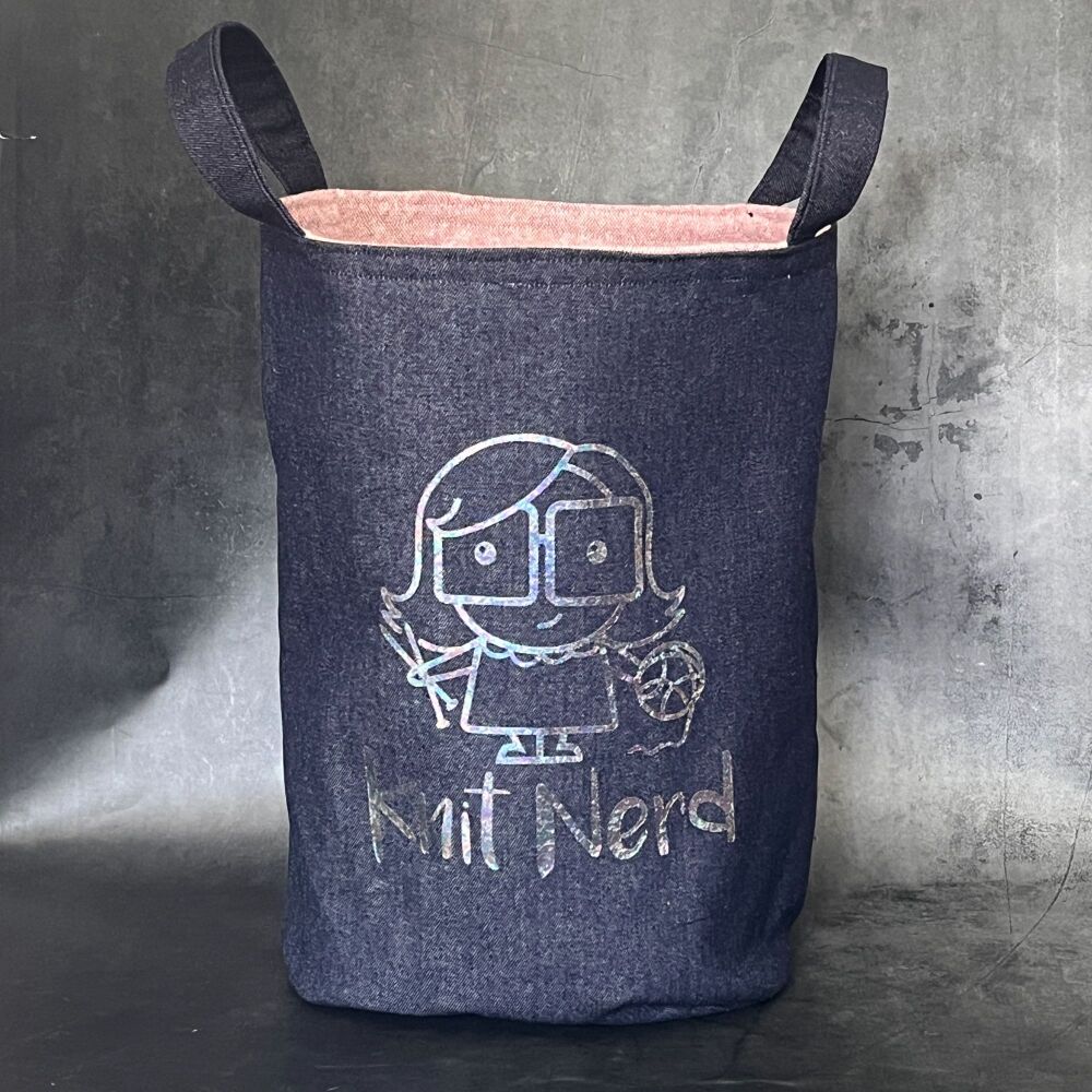 Knit Nerd - Denim Yarn Bucket