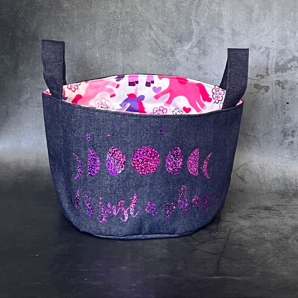 Just a Phase - Mini Denim Yarn Bucket