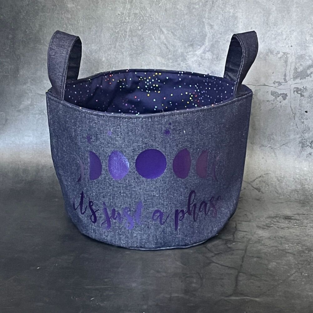 Just a Phase - Mini Denim Yarn Bucket