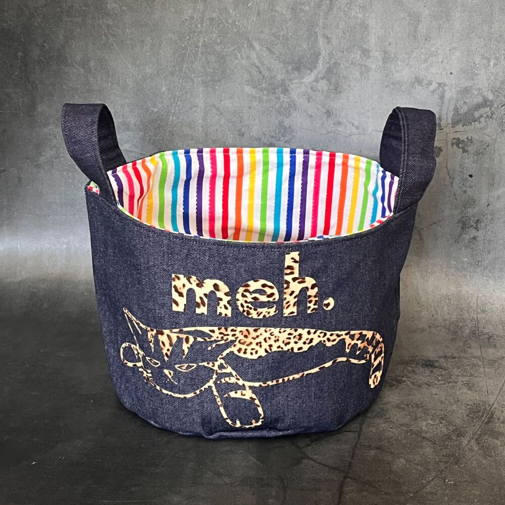Meh Cat - Mini Denim Yarn Bucket
