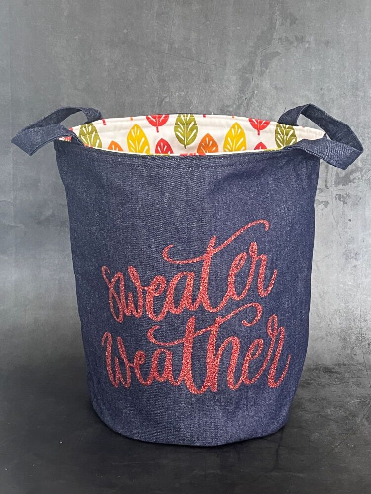 Sweater Weather - Denim Yarn Bucket