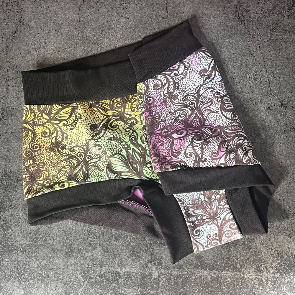 SMALL Boy Shorts UK 6-8 - Hand Dyed Lace