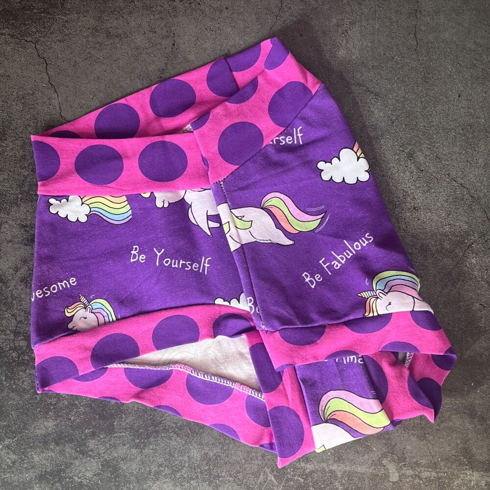 SMALL Boy Shorts UK 6-8 - Chubby Unicorn