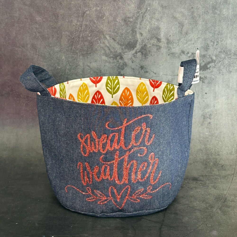 Sweater Weather - Mini Denim Yarn Bucket